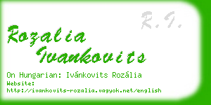 rozalia ivankovits business card