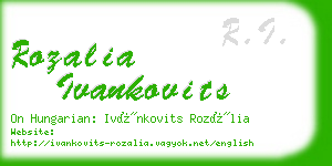 rozalia ivankovits business card